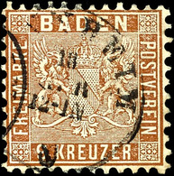 3646 9 Kreuzer Rötlichbraun, Gestempelt "MANNHEIM", Tadellos,  Gepr. Stegmüller BPP, Mi. 100,-, Katalog: 15a O - Other & Unclassified