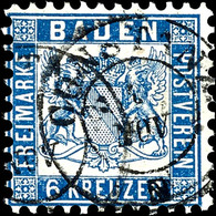 3650 6 Kreuzer Preußischblau Mit Dkr. CONSTANZ, Tadellos, Signiert Stegmüller BPP, Katalog: 19b O - Other & Unclassified