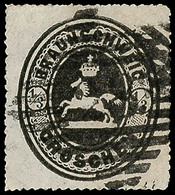 3714 1/3 Gr. Schwarz Gestempelt, Mängel, Erhöht Signiert Lange, Mi. 480.-, Katalog: 17 O - Autres & Non Classés