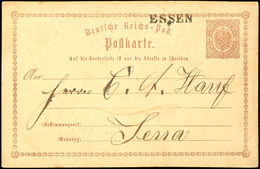 3798 "ESSEN" L1 Klar Auf GA-Karte ½ Gr. Nach Jena, 1873, Katalog: DR P1 GA - Autres & Non Classés