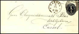 3852 1/4 Silbergroschen Schwarz, Ganzsachenumschlag 147 X 63 Mm, Als Ortsbrief "CASSEL 7/10" Gelaufen, Wertstempel Durch - Autres & Non Classés