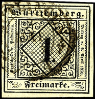 3861 1 Kr. Auf Hellsämisch, Voll- Bis Breitrandig, Gestempelt, Tadellos, Signiert Irtenkauf BPP, Mi. 130,-, Katalog: 1a  - Autres & Non Classés