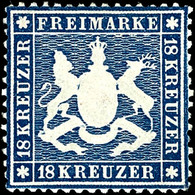 3869 18 Kreuzer (dunkel)blau Auf Dünnem Papier, Gummierung Nicht Original, Ansonsten Tadellos Ungebraucht. Schönes Stück - Other & Unclassified