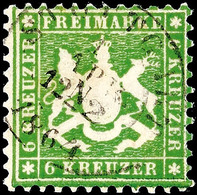 3871 6 Kreuzer Hellgelbgrün, Farbfrisches Kabinettstück, Klar Gestempelt "STUTTGART", Gepr. Irtenkauf BPP, Mi. 200.-, Ka - Other & Unclassified