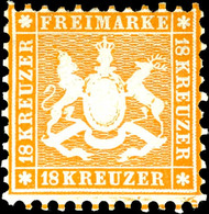 3874 18 Kreuzer Gelborange Tadellos Ungebraucht Ohne Gummi, Gepr. W. Engel, Mi. 1.500.-, Katalog: 29 OG - Other & Unclassified