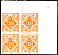 3882 10, 5, 2, 3 U. 25 Pfg Ungezähnte Probedrucke Ausgabe 1875/1900, Je Im Postfrischen Eckrand-Viererblock Aus Der Rech - Other & Unclassified