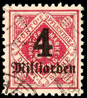3892 4 Mrd. M. Auf 50 Pfg., Gestempeltes Kabinettstück, Signiert Infla Berlin, Mi 140,-, Katalog: 182 O - Other & Unclassified