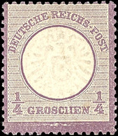 3962 1/4 Gr. Großer Schild, Grauviolett, Mit Plattenfehler, Farbfrisch, Ungebraucht, Arge 250.-, Katalog: 16I * - Autres & Non Classés