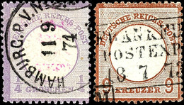 3963 1/4 Gr Großer Brustschild Bis 2 1/2 Auf 2 1/2 Gr Ohne Mi-Nr. 24 Und 28 Tadellos Gestempelt, Kabinett, Mi. 1.078.-,  - Autres & Non Classés