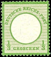 3964 1/3 Gr. Gelblichgrün Großer Schild, Postfrisch, Kabinett, Unsigniert, Mi. 180,-, Katalog: 17a ** - Autres & Non Classés