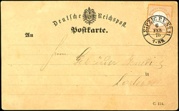 3972 ½ Gr. Orange, Plattenfehler "S In Groschen Gebrochen" , Auf Postkarte Von "LEIPZIG P.V.No 11 6 Feb.75" (K2) Nach Dö - Autres & Non Classés