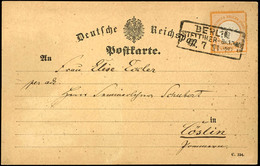 3973 1/2 Gr. Orange (1 Ecke Rund), Plattenfehler "Kreisbruch Unter CH Von Deutsche", Auf Postkarte Von "BERLIN STETTINER - Autres & Non Classés