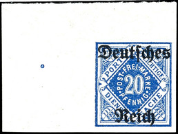 4420 20 Pf. Ultramarin, Wz. Ringe, Ungezähnt, Tadellos Postfrisch, Fotobefund-Kopie Dr. Oechsner BPP, Katalog: 55YU ** - Autres & Non Classés