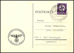 4459 6 Pf. Schwärzlichpurpurviolett, Portoger. Einzelfrankatur A. Postkarte Vom 24.3.45 Von Badenweiler Nach Bad Krotzin - Autres & Non Classés