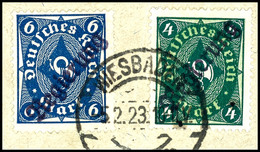 4482 4 M. Und 6 M., Je In Aufdrucktype II, Tadelloses Briefstück, Kurzbefund Weinbuch BPP, Mi. 200,-, Katalog: 4,7IIa BS - Autres & Non Classés