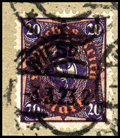 4523 20 M. Schwarzbläulichviolett/hellrötlichorange Mit Violettschwarzem Aufdruck Type II, Gestempelt Auf Briefstück, Au - Other & Unclassified
