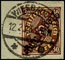 4528 30 M., Aufdrucktype II Kopfstehend, Tadelloses Briefstück, Kurzbefund Weinbuch BPP, Katalog: 14IIaK BS - Other & Unclassified