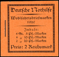 4596 Nothilfe 1925, Markenheftchen Ohne Drittes Heftchenblatt, Leichte Mängel, Katalog: MH18.1 * - Booklets
