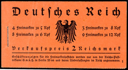4600 Hindenburg 1933, Markenheftchen 33, Postfrisch, Deckel Wie üblich Leichte Faltspuren, Sonst Tadellos, Mi. 900.-, Ka - Postzegelboekjes