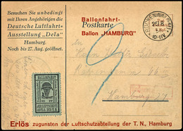 4640 30 Pf. Dela-Ballonpostmarke A. Ballonpostkarte D. Dt. Luftfahrt-Ausstellung 1933 In Hamburg (Karte Geklebter Einris - Poste Aérienne & Zeppelin