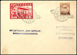 4655 Russlandfahrt 1930, Russische Post, Brief Mit 80 Kop. Zeppelinmarke Und Zusatzfrankatur Mit Sonderstempel 10.IX.30  - Autres & Non Classés