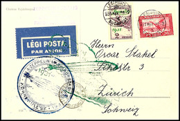 4657 1932, Ungarnfahrt, 2 Pengó Auf Karte Ab Budapest, Rund- Und Rückfahrtsstpl., Ank.-Stpl. Friedrichshafen, Alle Stemp - Other & Unclassified