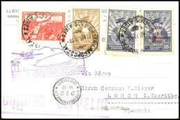 4677 1932, 1. Südamerikafahrt, Argentinische Post Mit Violettem Brasilianischen Sonderbestätigungsstempel, Bildpostkarte - Autres & Non Classés