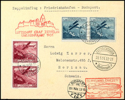4683 Liechtenstein 1931, Ungarnfahrt, Brief Portogrecht Frankiert Mit Luftpostmarken 35 Rp Und 1Fr Je Zwei Mal Nach Buda - Autres & Non Classés
