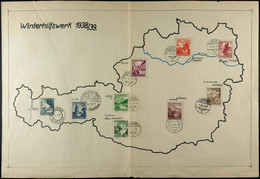 4704 1939, WHW -  Gedenkblatt 1938/39 Mit Abb. Einer Landkarte Sowie Den Jeweiligen Orts- Stempel. Das Blatt Ist Mittig  - Other & Unclassified
