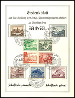 4705 1940, "Gedenkblatt Zur Ausstellung Der KdF.-Sammelgruppen Erfurt Zu Gunsten Des WHW - Schaffende Sammeln /Schaffend - Autres & Non Classés