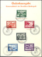 4710 1941, Kameradschaft Der Deutschen Reichspost, Gedenkblatt (148 X 200 Mm) Mit MiNr. 773/786 Und SST München 29.6.194 - Autres & Non Classés