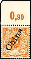 4764 3 Pf. Steilaufdruck Lebhaftbraunocker Tadellos Postfrisch, Tiefst Gepr. Dr. Steuer VÖB, Mi. 250,-     1IIc ** - Chine (bureaux)