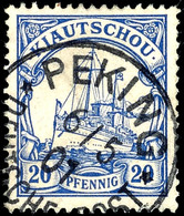 4774 20 Pfg Kiautschou Kaiseryacht Mit Zentrischem K1 "PEKING DP 6/5 01", Rechts Ein Kurzer Zahn, Sonst Gut Gezähnt, Mi. - Chine (bureaux)