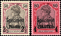 4835 10 Para Auf 5 Pfg Germania Bis 4 Piaster Auf 80 Pfg Germania Mit Aufdruck "Specimen", Tadellos Ungebraucht, 8 Werte - Turquie (bureaux)