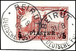 4838 5 Piaster (Aufdruck Type II) Auf 1 Mark Mit Plattenfehler "Farbstrich Vom Rechten Fenster ..." Tadellos Auf Briefst - Turquie (bureaux)