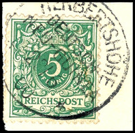 4857 5 Pfg Krone/Adler Auf Briefstück Mit Zentrischem "HERBERTSHÖHE  DNG 22/6 00", Tadellos, Kabinett, Idealer Abschlag  - German New Guinea