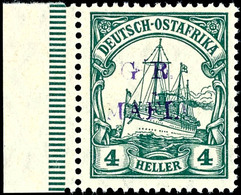 4896 4 Heller Kaiseryacht Mit Schwärzlichenviolettem Aufdruck "G.R. MAFIA", Tadellos Postfrisch Vom Linken Bogenrand, Ti - Afrique Orientale