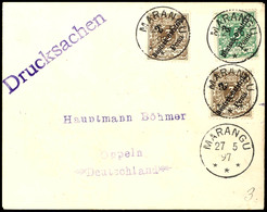 4899 MARANGU 27 5 97, Je Klar Und Zentr. Auf Drucksache Mit 2 Pesa (2 Stück) Und 3 Pesa Krone/Adler Nach Oppeln, Durchga - German East Africa