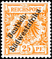 4906 25 Pf Gelblichorange Mit Plattenfehler "I" Von Reichpost Oben Gespalten Tadellos Ungebraucht Mit Vollem Originalgum - Sud-Ouest Africain Allemand