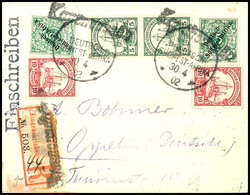 4913 KAPENOUSSEU, Gummi-Wanderstempel In Grotesk-Schrift, Zweimal Klar Auf Brief Mit 5 Pfg (2), 10 Pfg (2) Kaiseryacht U - Sud-Ouest Africain Allemand