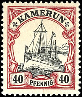 4928 40 Pfg Kaiseryacht, Plattenfehler II "Punkt In Der Schiffsseitenlinie", Tadellos Ungebraucht Mit Originalgummierung - Cameroun