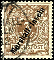 4964 3 Pf Lebhaftorangebraun Tadellos Gestempelt, Dopp. Tiefst Gepr. Bothe BPP, Mi. 900.-, Katalog: 7b O - Marshall Islands