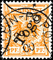 4980 25 Pfg Krone/Adler Mit Aufdruck "Togo", Gelblichorange, Plattenfehler II "I Von Reichspost Oben Gespalten", Tadello - Togo