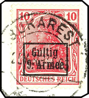 5048 10 Pfg. Rot, Gestempelt Auf Briefstück, Tadellos, Signiert Hey BPP, Mi. 300.- Unterbewertet, Katalog: 1IIb BS - Autres & Non Classés