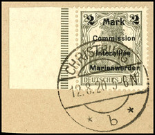 5059 2 Mark Auf 2 1/2 Pfg Germania, Aufdruck In Type AIb, Aufdruckfehler I "Ma Von Marienwerder Links Unten Schräg Gebro - Andere & Zonder Classificatie