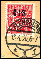 5072 10 Pfg Dienstmarke Mit Aufdruckfehler " 'C' Mit Spitzem Fuß Und 'I' Links Mit Einbuchtung" (Feld 55) Auf Briefstück - Autres & Non Classés