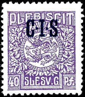 5076 40 Pfg Dienstmarke Mit Plattenfehler " 'I' In 'SLESVIG' Fast Fehlend" (Feld 28, 73), Tadellos Postfrisch, Unsignier - Autres & Non Classés