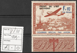 5433 +10 Fr. Aufdruck-Flugpostvignette Rot Mit Plattenfehler "fehlender I-Punkt Auf Aérienne", Postfrisches Kabinettstüc - Autres & Non Classés