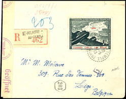 5434 Flugpostvignette "Freiwilligen-Legion Auf Einschreibe-Brief Echt Gelaufen Von ST.HILAIRE/Frankreich Nach LIEGE/Belg - Autres & Non Classés