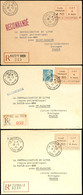 5455 1944, 4,50 Fr. Gebührenzettel In Type I, II Und III, Je Als Frankatur Auf R-Brief, Tadellose Erhaltung, Mi. 900.-,  - Autres & Non Classés